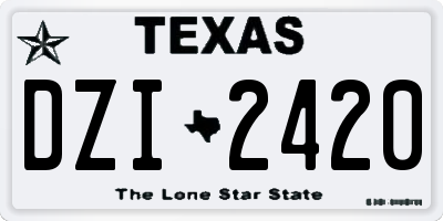 TX license plate DZI2420