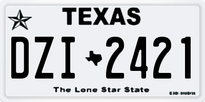 TX license plate DZI2421