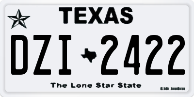 TX license plate DZI2422