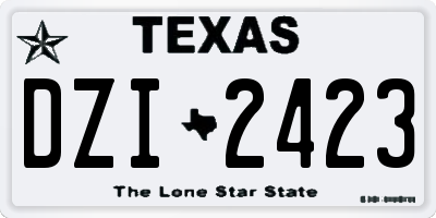 TX license plate DZI2423