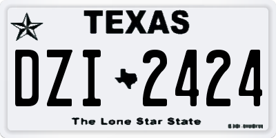 TX license plate DZI2424