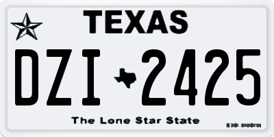 TX license plate DZI2425