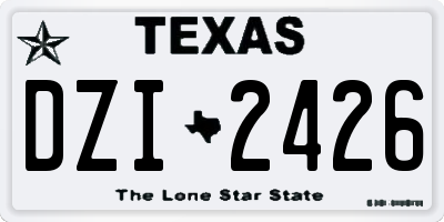 TX license plate DZI2426
