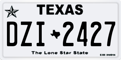 TX license plate DZI2427