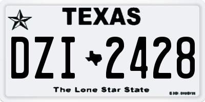TX license plate DZI2428
