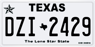 TX license plate DZI2429