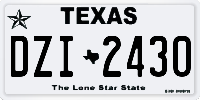 TX license plate DZI2430