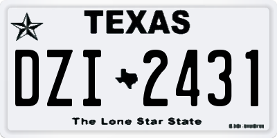 TX license plate DZI2431
