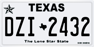 TX license plate DZI2432