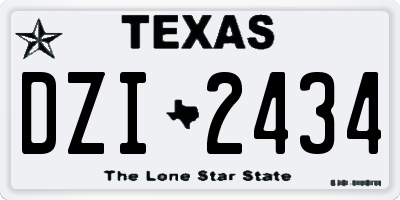 TX license plate DZI2434