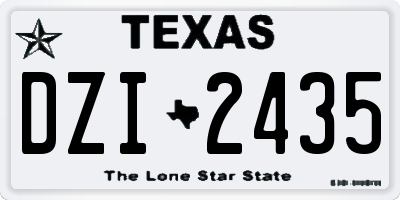 TX license plate DZI2435