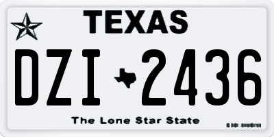 TX license plate DZI2436