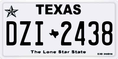 TX license plate DZI2438