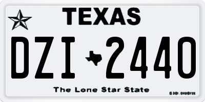 TX license plate DZI2440