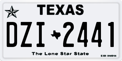 TX license plate DZI2441
