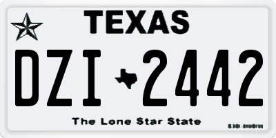 TX license plate DZI2442