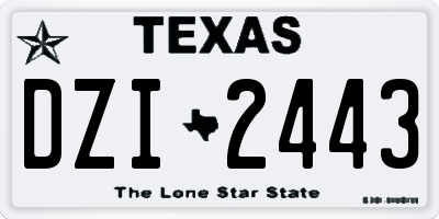 TX license plate DZI2443