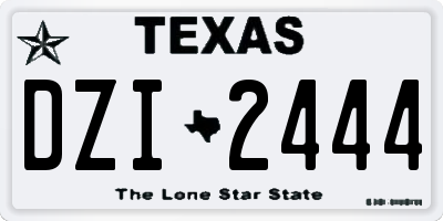 TX license plate DZI2444