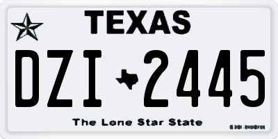 TX license plate DZI2445
