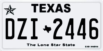 TX license plate DZI2446