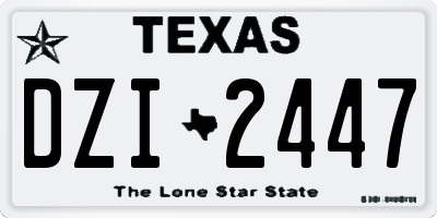 TX license plate DZI2447