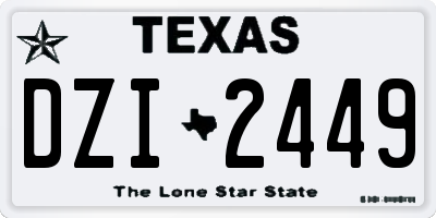 TX license plate DZI2449