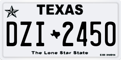 TX license plate DZI2450