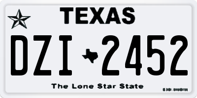 TX license plate DZI2452