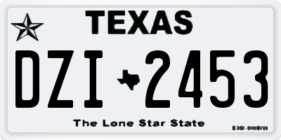 TX license plate DZI2453