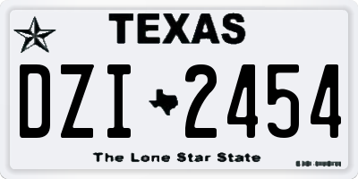 TX license plate DZI2454