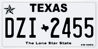TX license plate DZI2455