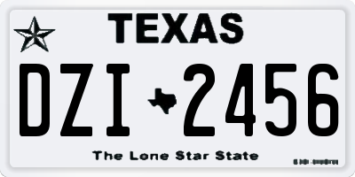 TX license plate DZI2456