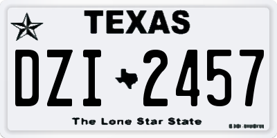 TX license plate DZI2457