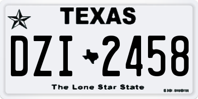 TX license plate DZI2458