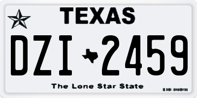 TX license plate DZI2459