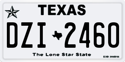 TX license plate DZI2460