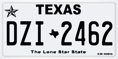 TX license plate DZI2462