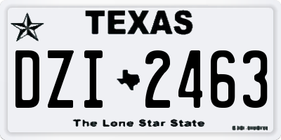 TX license plate DZI2463