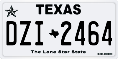 TX license plate DZI2464