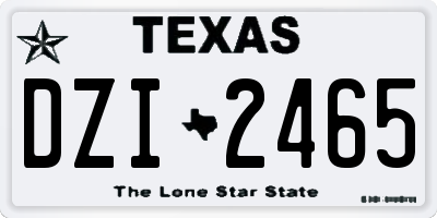 TX license plate DZI2465