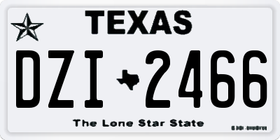 TX license plate DZI2466