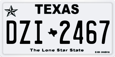 TX license plate DZI2467
