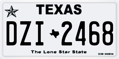TX license plate DZI2468