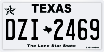 TX license plate DZI2469