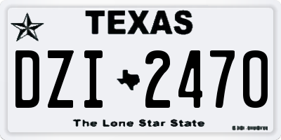 TX license plate DZI2470