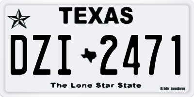 TX license plate DZI2471