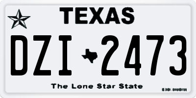TX license plate DZI2473