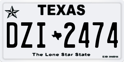 TX license plate DZI2474