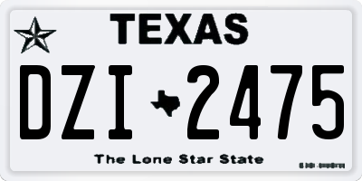 TX license plate DZI2475