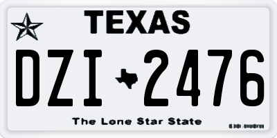 TX license plate DZI2476